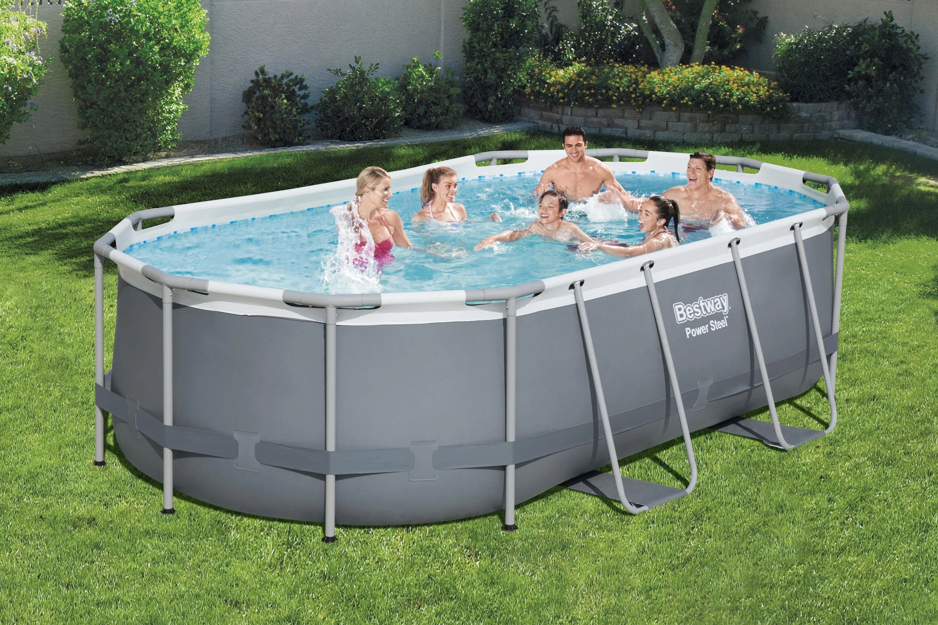 56620 Power Steel® 14' x 8'2" x 39.5"/4.27m x 2.50m x 1.00m Oval Pool Set - Image 2